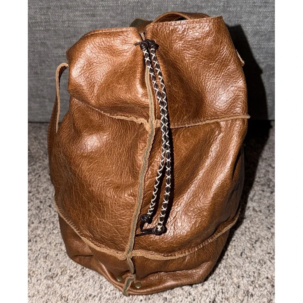 Robin Fogg Genuine Leather Slouch Hobo Tote Bag Brown Boho Shoulder Purse
